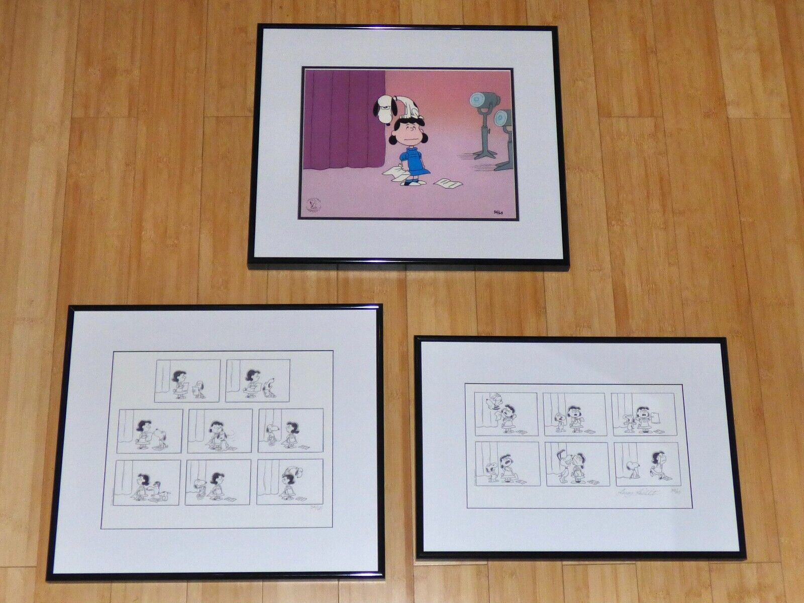 CHARLIE BROWN CHRISTMAS SNOOPY\'S AUDITION FRAMED LE CEL + STORYBOARDS