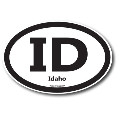 ID Idaho US State Oval Magnet Decal, 4x6 Inches, Automotive Magnet for Car