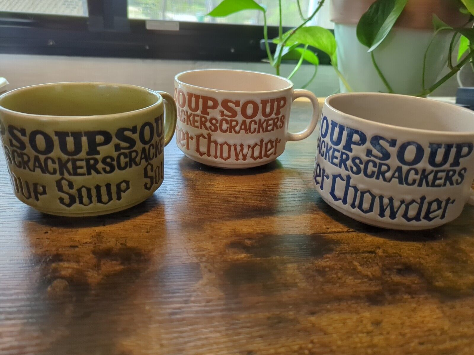 Vintage Speckled Stoneware Soup Mugs, Handled Bowl Set, Armbee  Japan
