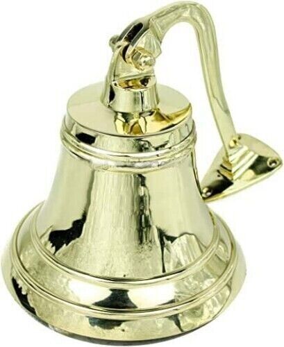 Old School Classic Brass Metal Finished Glossy Bell with Cotton Puller | Nautica