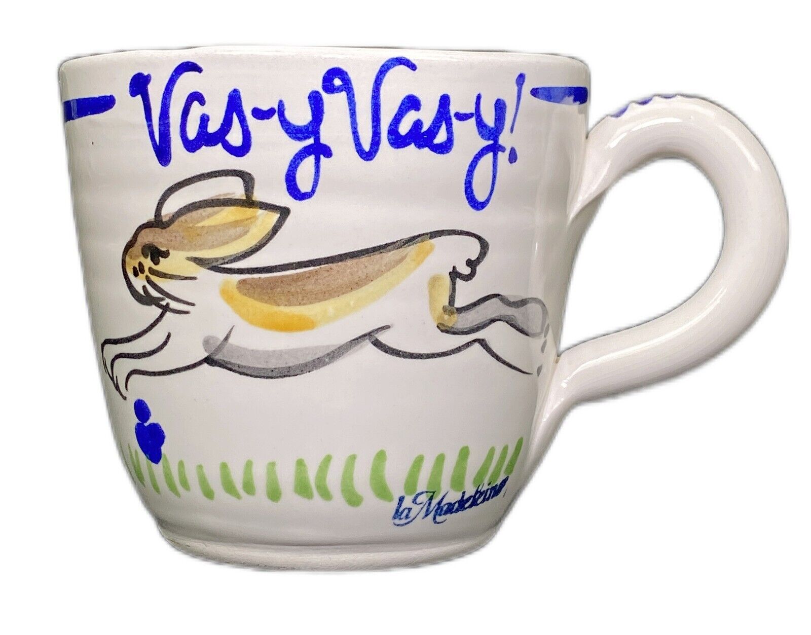 La Madeleine Oversized Cup Vas-y Vas-y Rabbit Hare Hurry Bunny Ceramic Mug