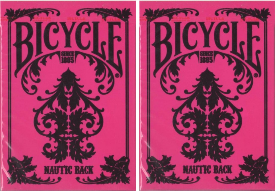 Two Decks of Bicycle Nautic Back Pink Playing Cards - Brand New Sealed - USPCC