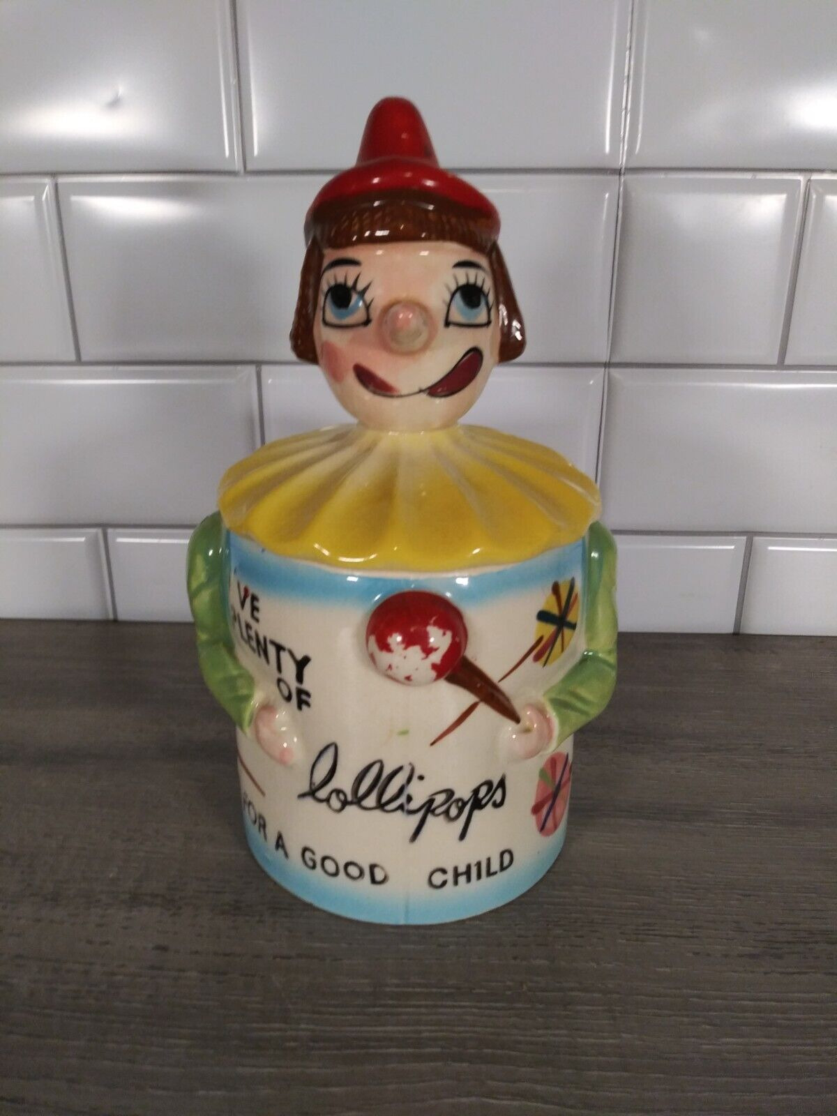 Vintage DAVAR Lollipop Jar - I've Plenty of Lollipops For A Good Child