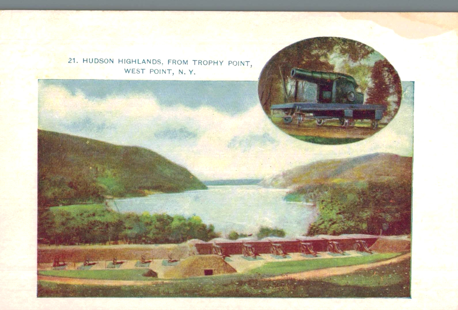 VIntage Postcard-Hudson Highlands,from Trophy Point,West Point, NY, Canon insert