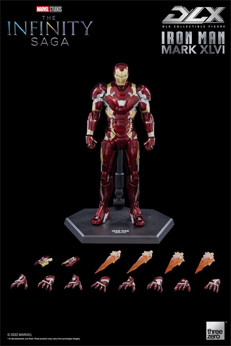 Threezero DLX Iron Man Mk46 1:12 Scale Mark XLVI Civil War Figure Model Toy