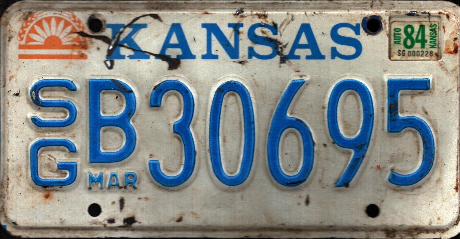 Vintage 1984 Kansas License Plate Crafting Birthday mancave
