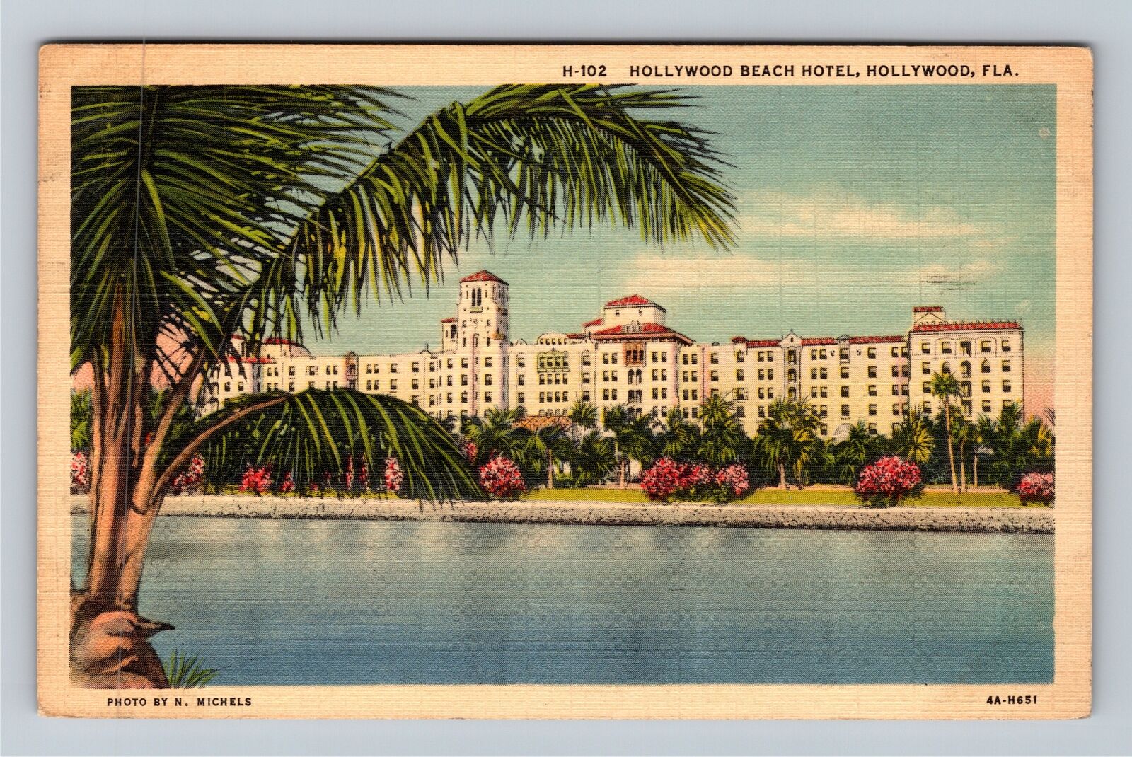 Hollywood FL-Florida, Hollywood Beach Hotel, Antique c1938 Vintage Postcard