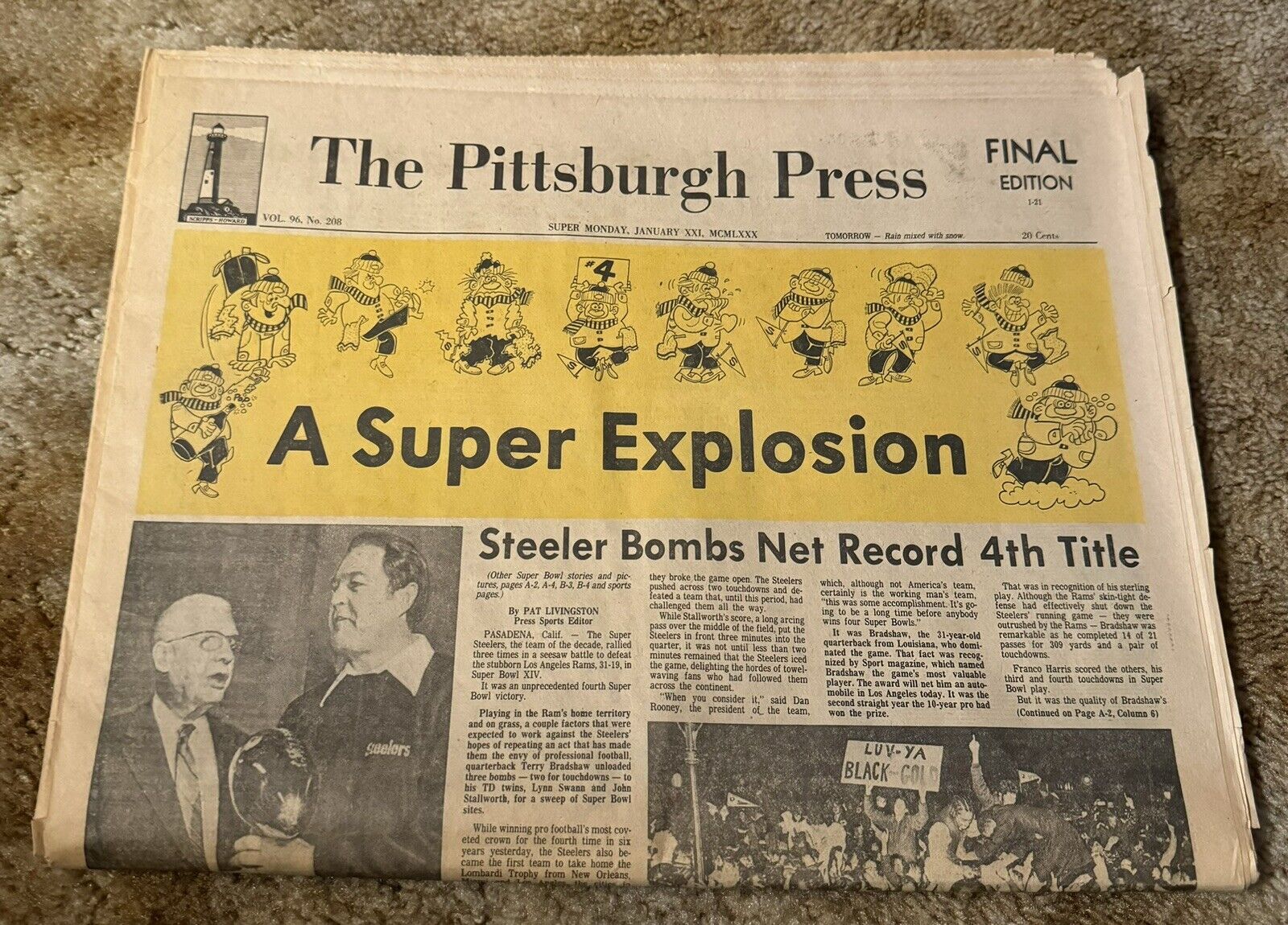1977 Pittsburgh Press Steelers “A Super Explosion” Full Paper