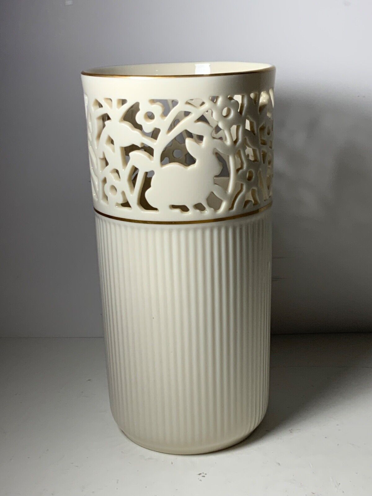 Vintage Lenox Glenwood Woodland Animals Vase 8 in.