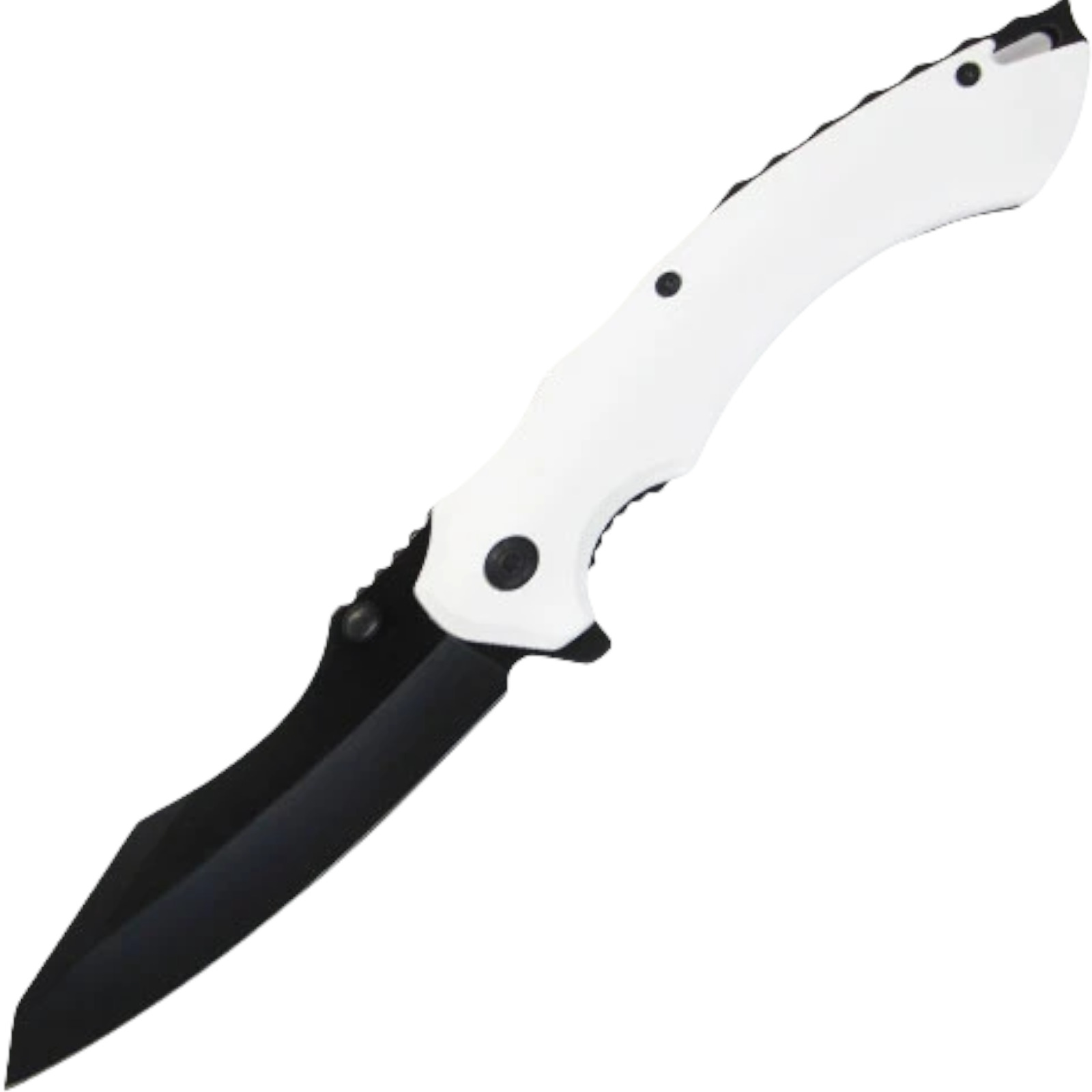 TACTICAL Spring Assisted Open Pocket Knife CLEAVER RAZOR FOLDING Blade White