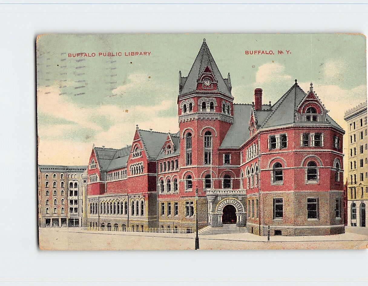Postcard Buffalo Public Library Buffalo New York USA