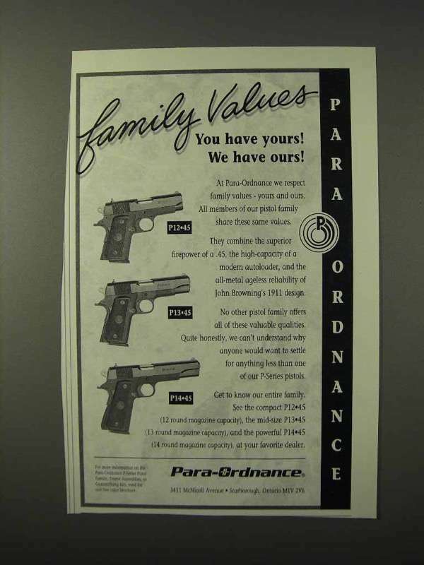 1995 Para-Ordnance P12-45, P13-45, P14-45 Pistol Ad