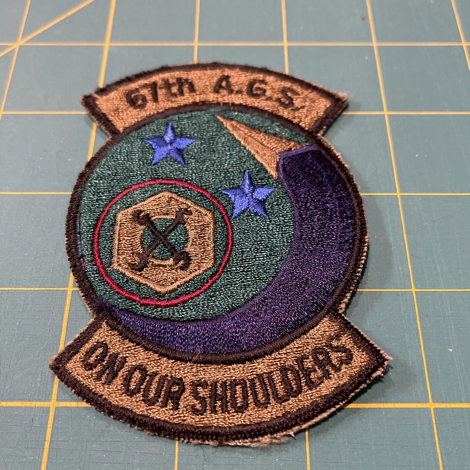 Vintage  USAF 67th AGS 67th On Our Shoulders Patch A.G.S.