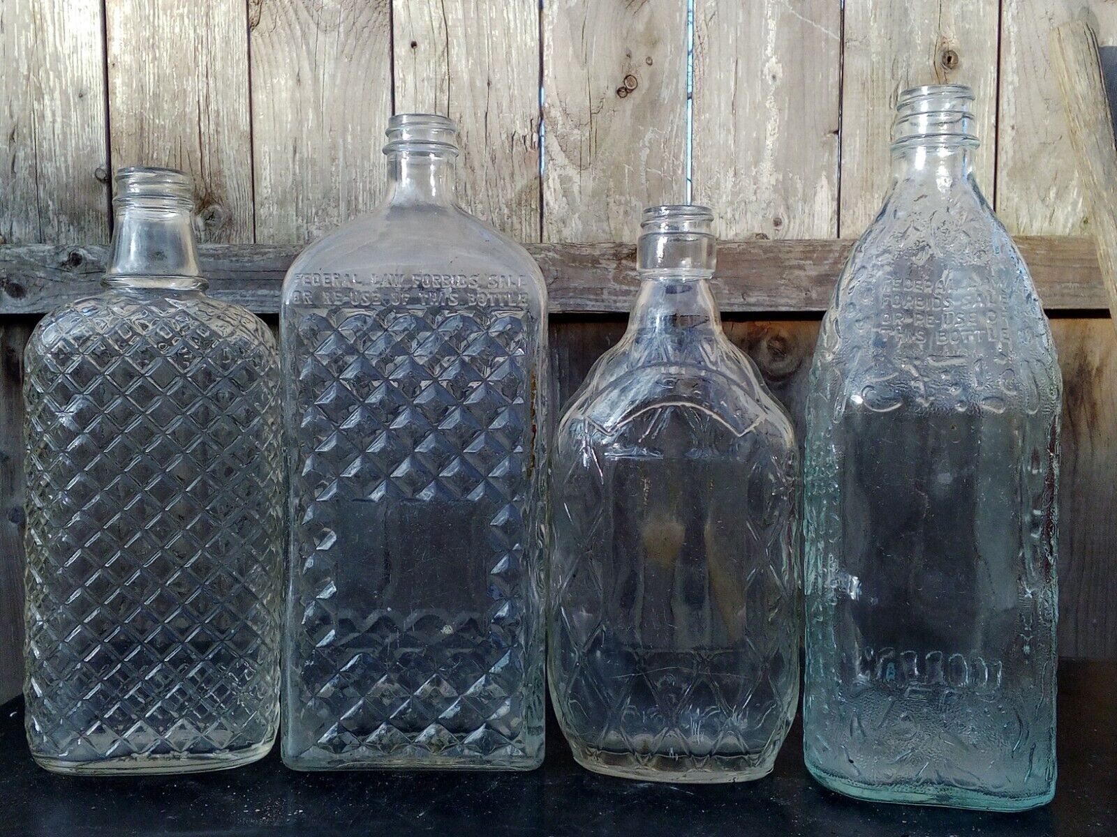 ANTIQUE 1930S WHISKEY BOURBON WINE DECANTERS ALL NICE RARE HARD TO FIND BOTTLES 