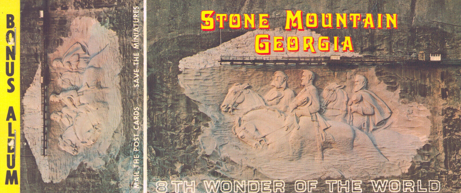Vintage Stone Mountain Georgia Postcard Booklet 10 Postcards and 10 Mini 1969