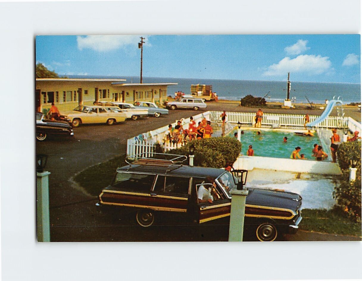 Postcard Sea Latch Motor Inn Route 1A Long Sands Beach York Beach Maine USA