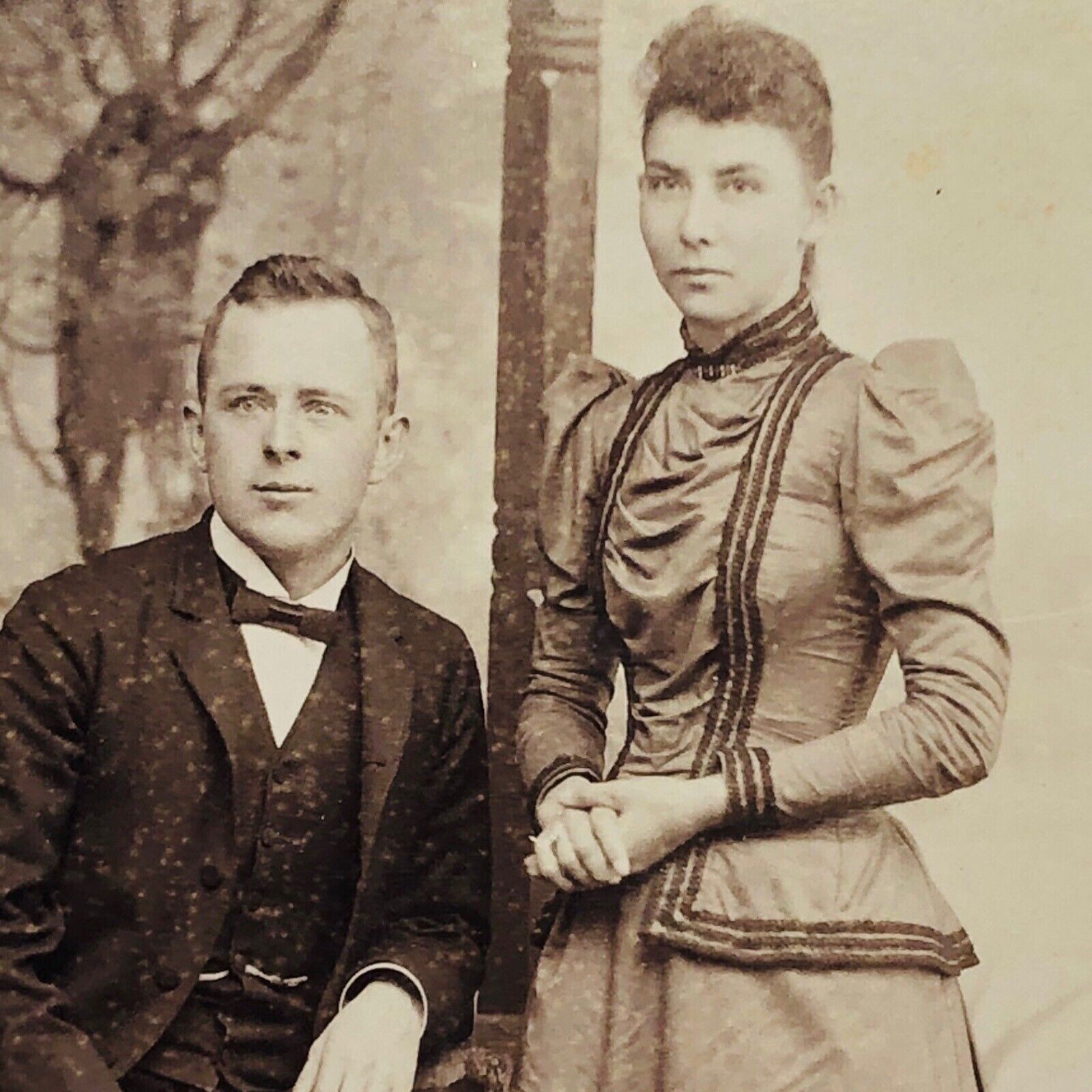 ANTQ Cabinet Card Photo Victorian Couple Man Lady Portrait￼ Dutch Reading PA