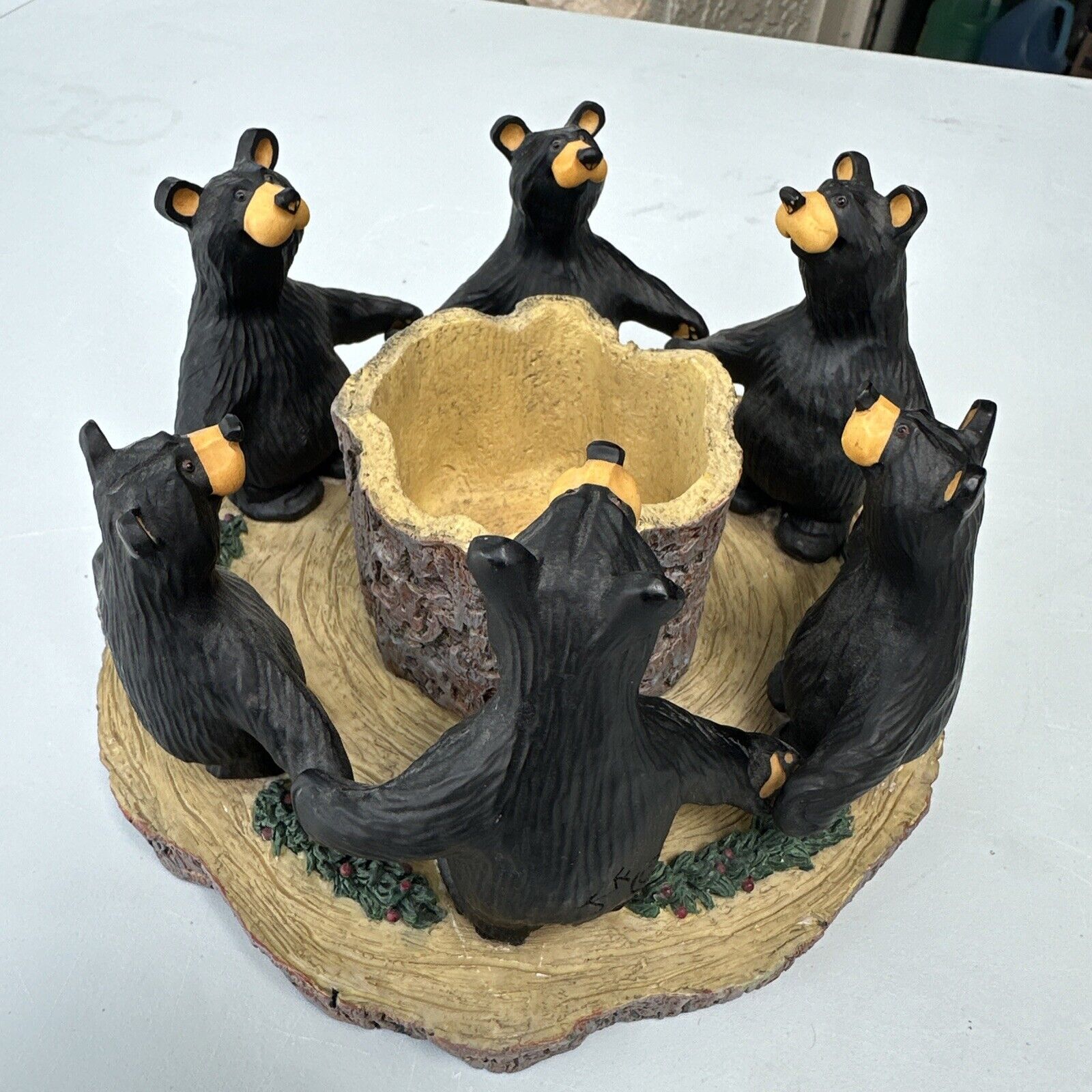 Circle Of Bears Bear Foots Jeff Fleming Big Sky Carvers Votive Candle Holder LE