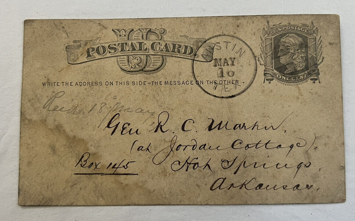 United States Postal Card Postcard Posted 05/16/1878 Antique Historical