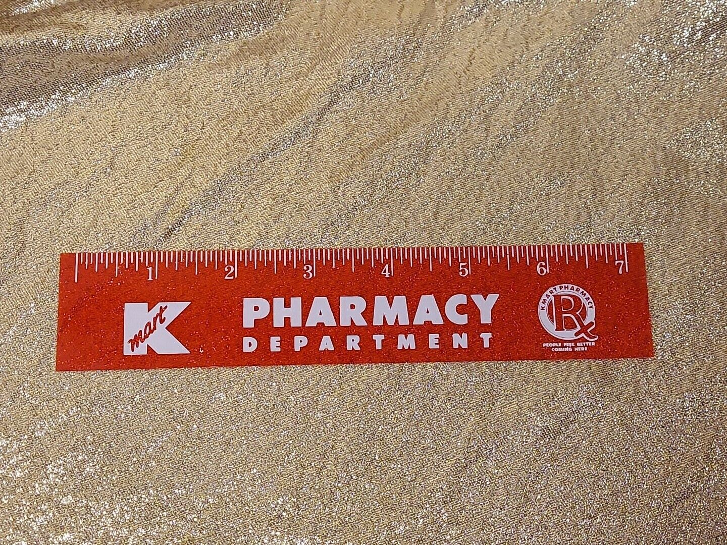 Vintage KMART Pharmacy Ruler, Translucent Red , Department Store Promo