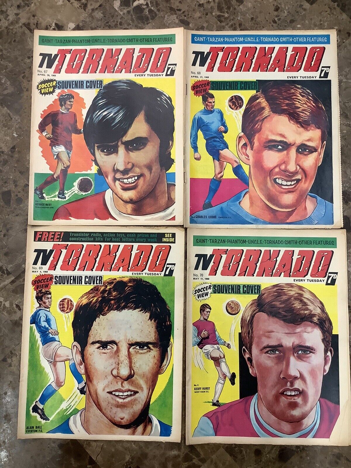 TV Tornado #67 #68 #69 #70 Magazines 1968: Souvenir Covers