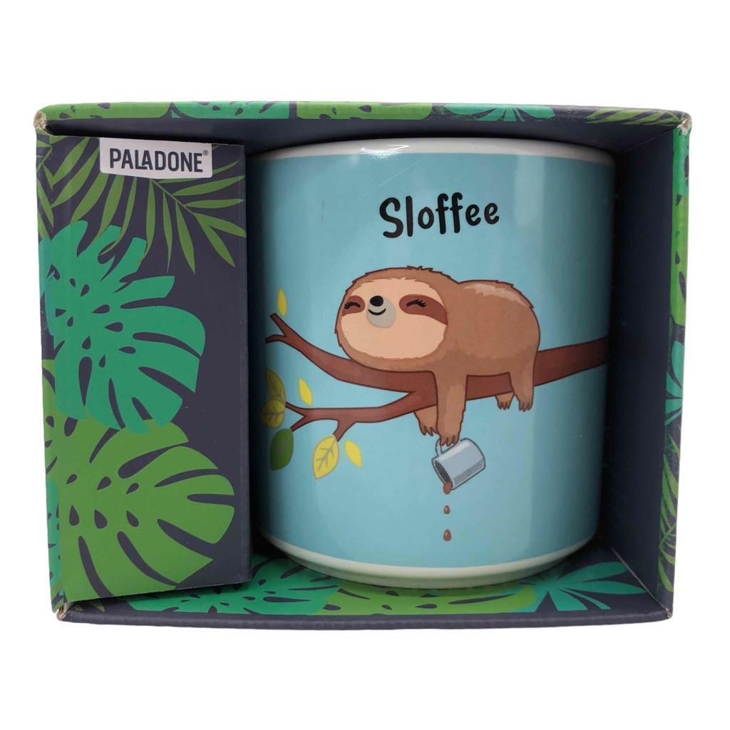 NIB Paladone SLOFFEE MUG Sloth Drinking Coffee on Tree Branch Cup in Gift Box