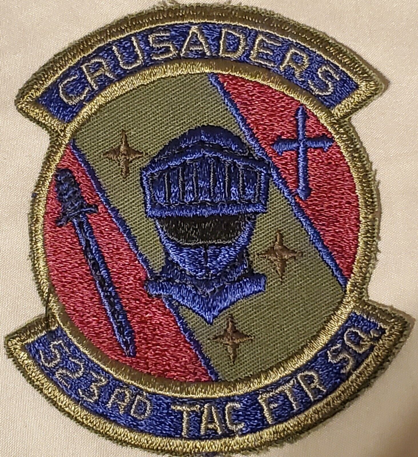 USAF AIR FORCE 523rd TACTICAL FIGHTER SQUADRON PATCH SUBDUED VTG ORG MILITARY 