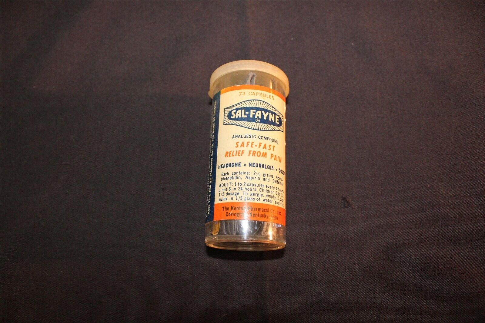  Advertising Pain Relief Sal-Fayne Bottle Contents of Sewing Needles Vintage