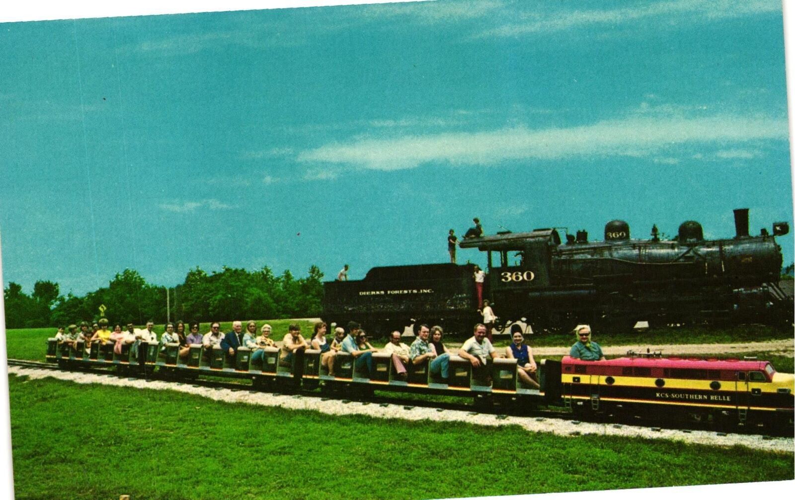 Vintage Postcard- K.C.S. ENGINE, QUEEN WILHELMINA STATE PARK 1960s