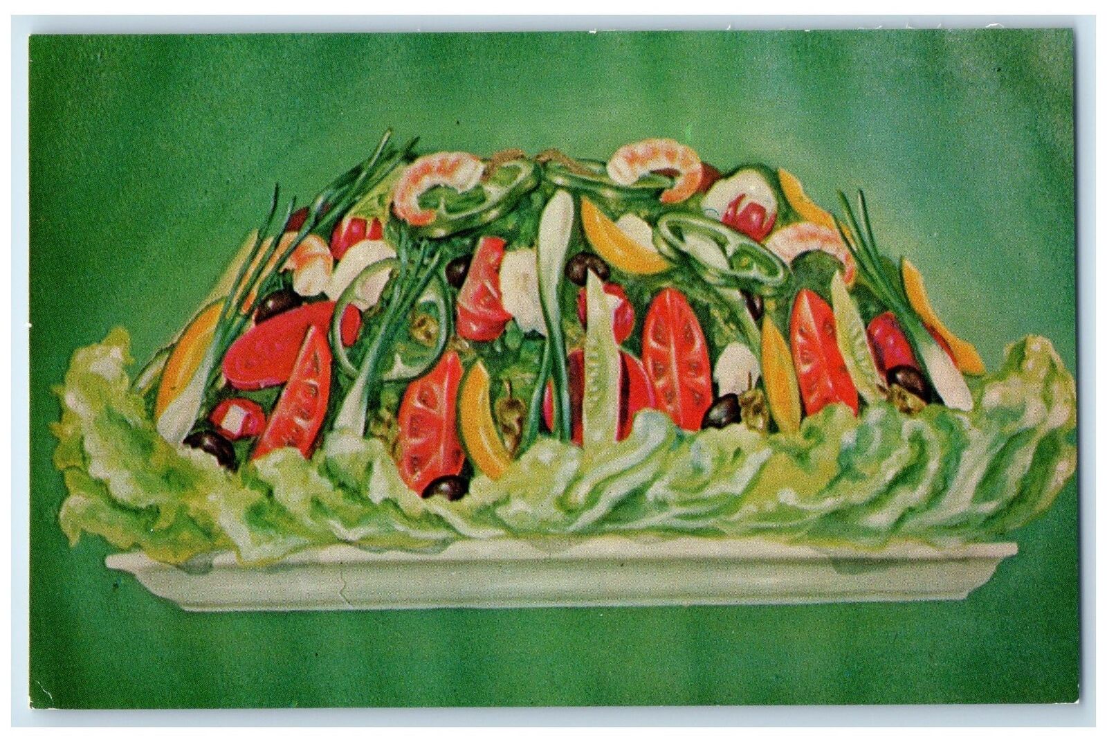 c1950\'s Louis Pappas Famous Restaurants Salad St. Petersburg Florida Postcard