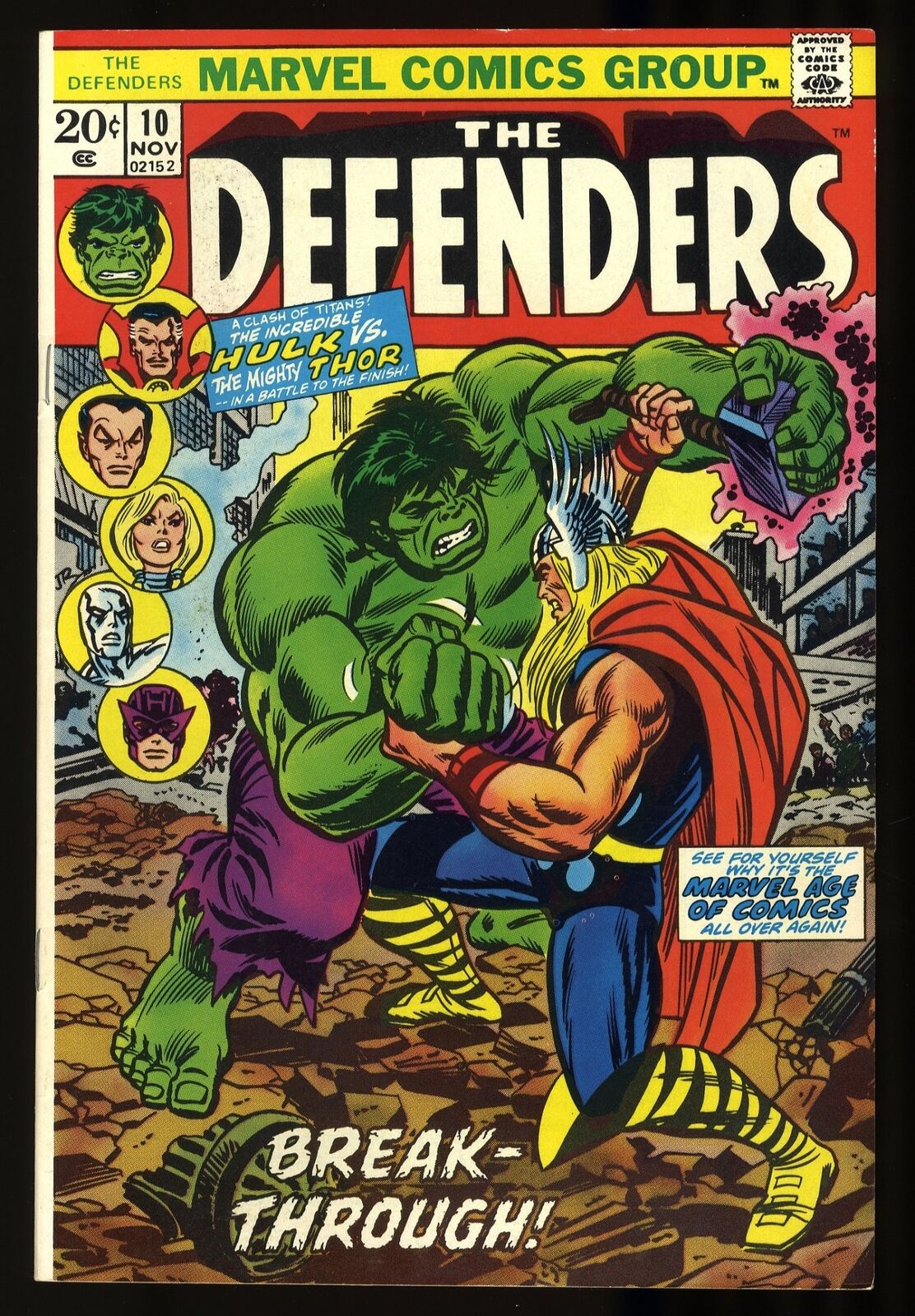 Defenders #10 NM- 9.2 Thor vs Incredible Hulk  Avengers-Defenders Crossover