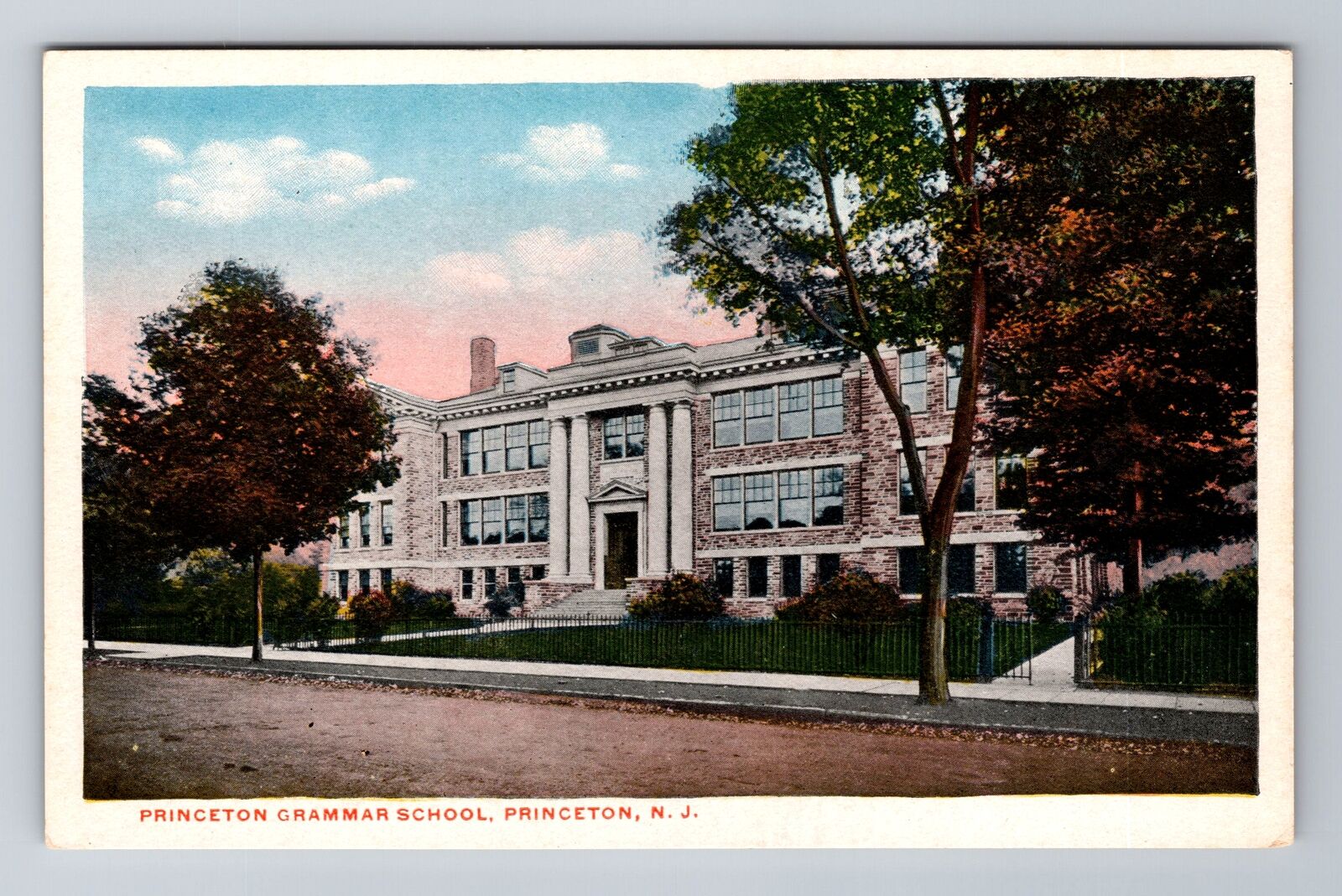 Princeton NJ-New Jersey, Princeton Grammar School, Antique, Vintage Postcard
