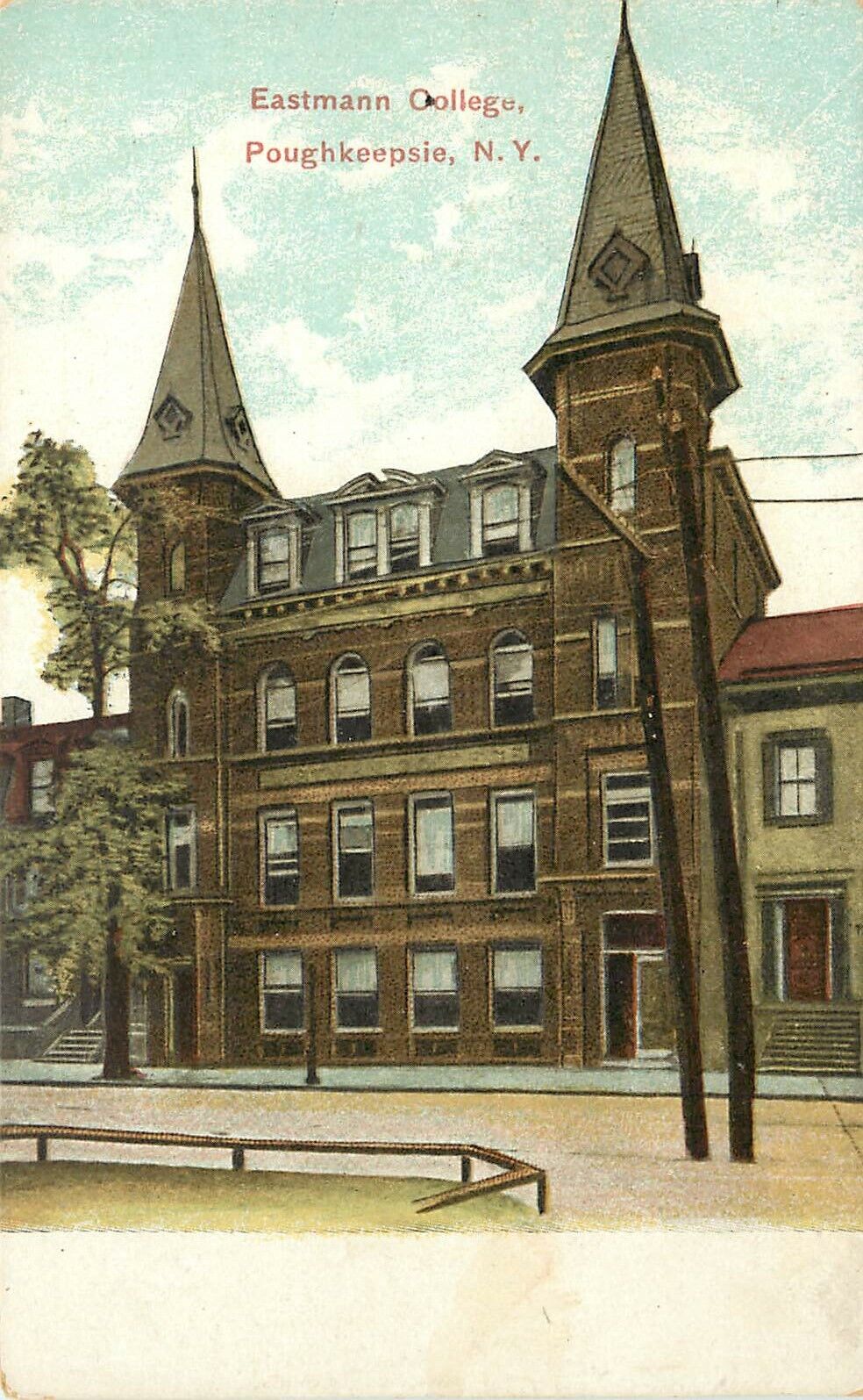 c1907 Postcard; Eastmann College, Poughkeepsie NY Dutchess County