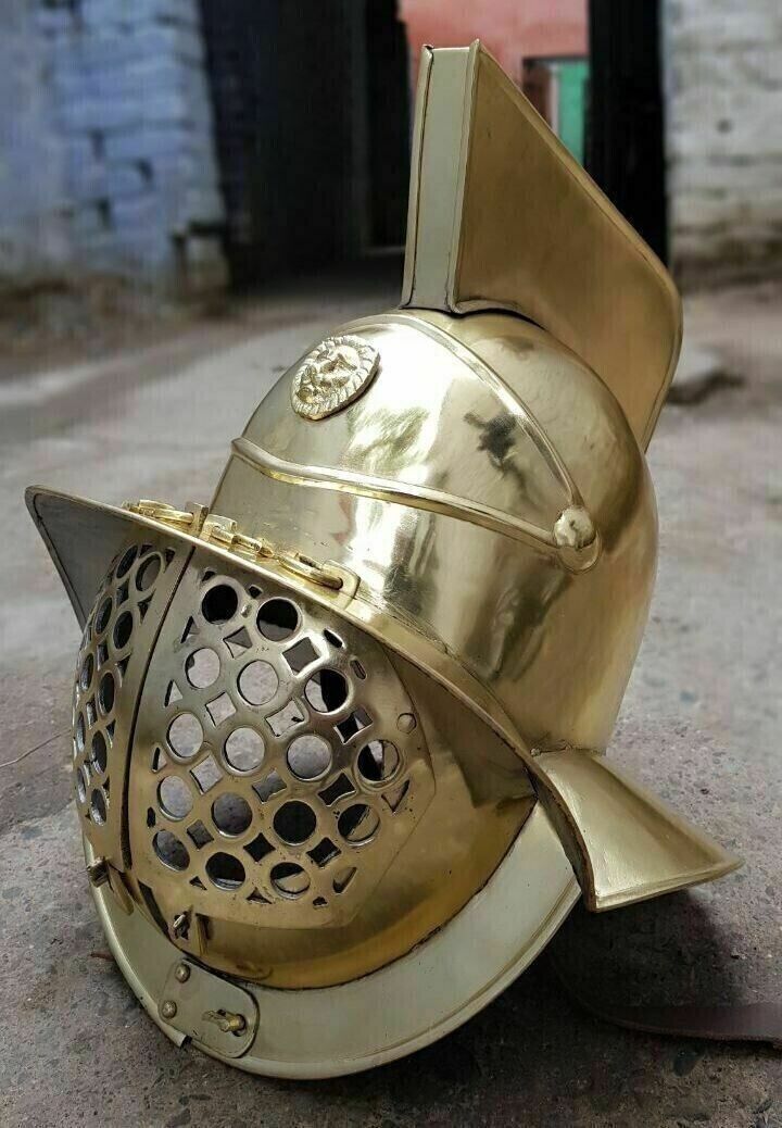 Brass ANT Medieval Gladiator Marmilo Helmet Coated Knight Armor Gladiator Helmet