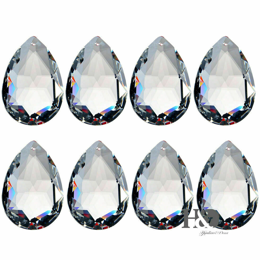 10PCS Lot Clear Chandelier Glass Crystal Lamp Prisms Hanging Drops Pendant 50mm