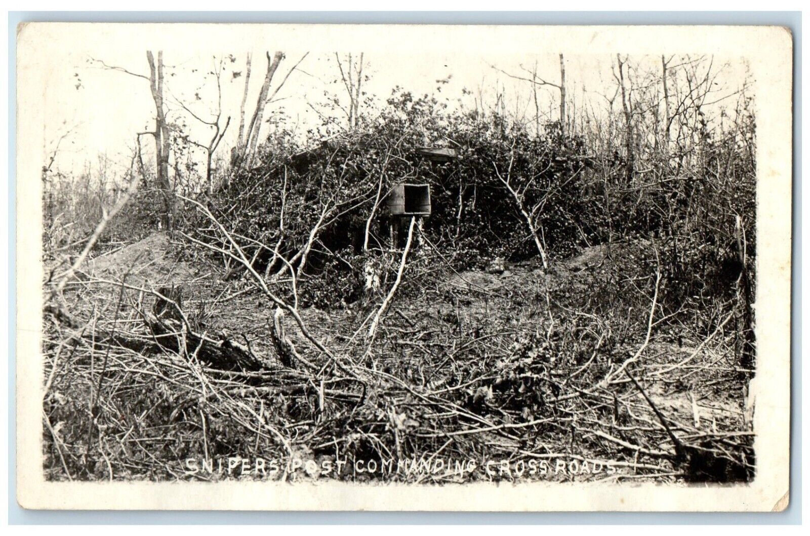 c1910\'s Snipers Post Commanding Cross Roads WWI RPPC Photo Antique Postcard