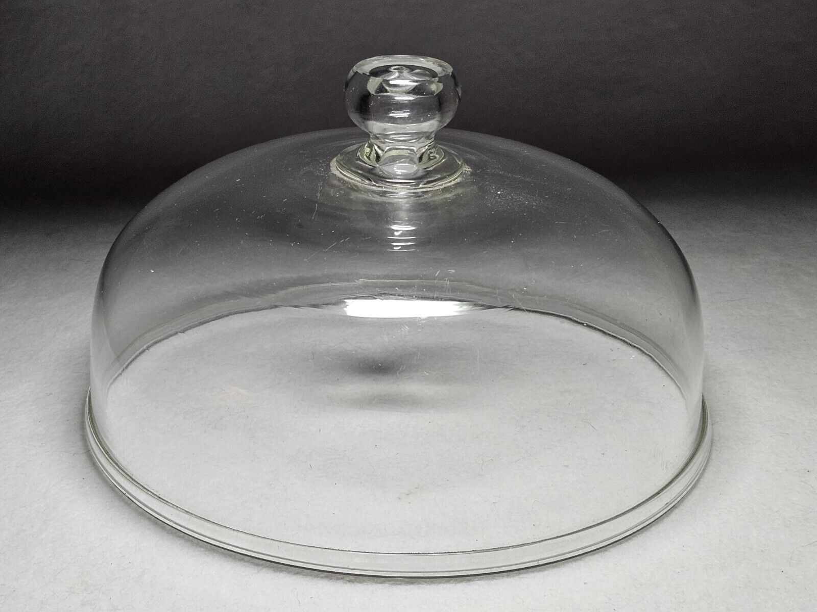 Early Antique Blown String Minder Dome With Rolled Rim  19th C.