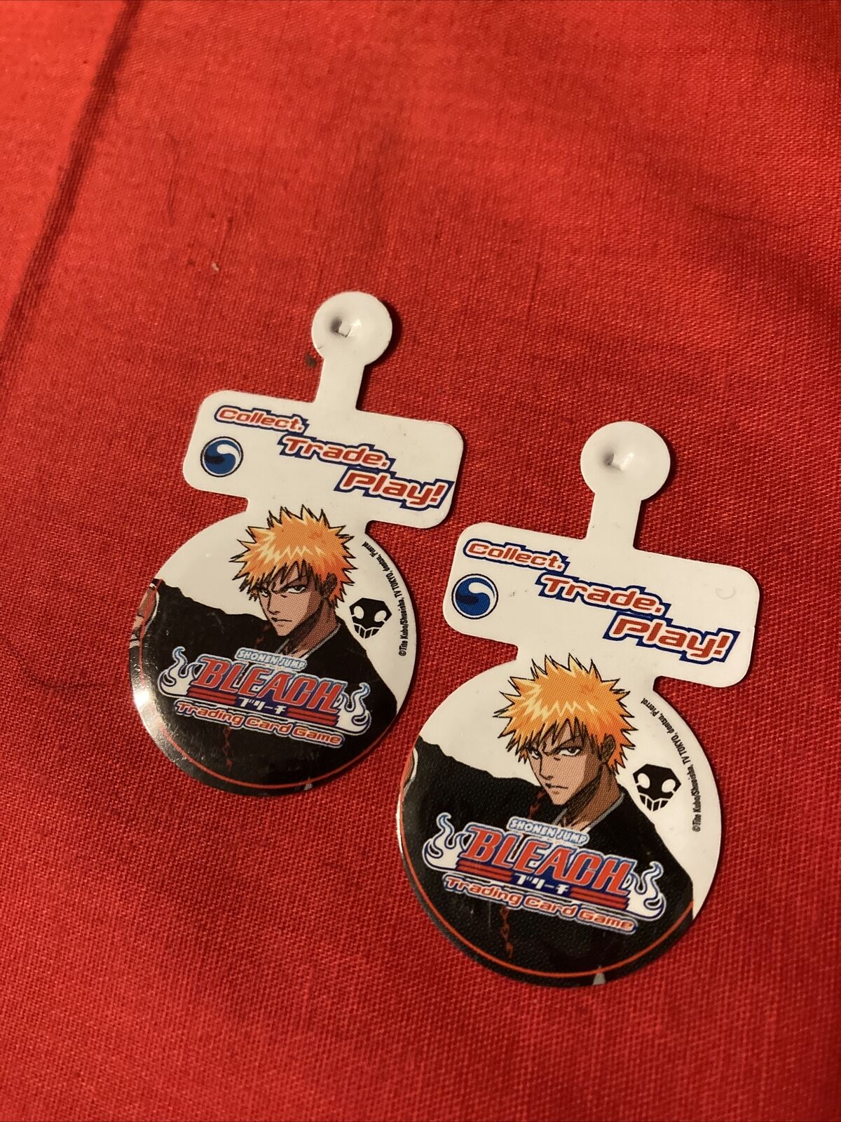 2000’s Bleach Trading Card Game Metal Wall Pins Lot of 2