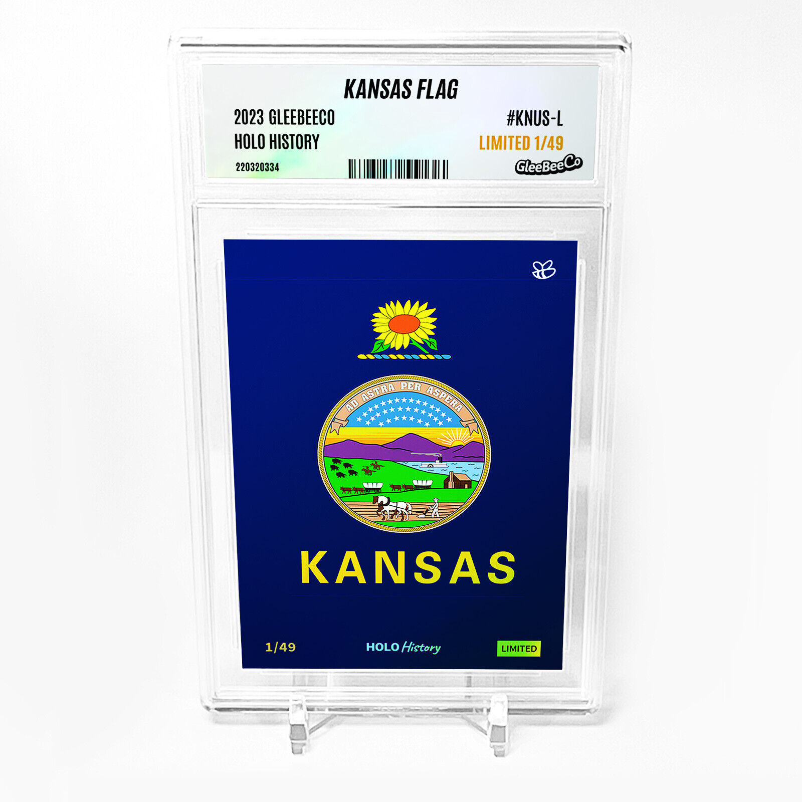 KANSAS FLAG Card 2023 GleeBeeCo Holo History Slabbed #KNUS-L Only /49