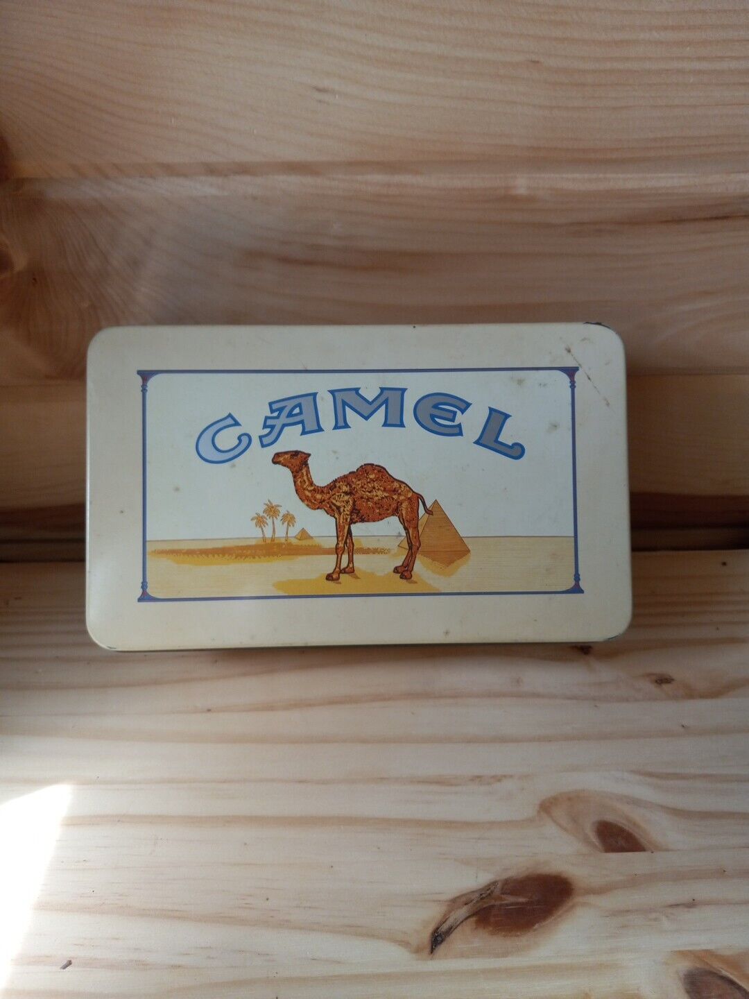 VINTAGE CAMEL CIGARETE TIN HINGED STORAGE  BOX