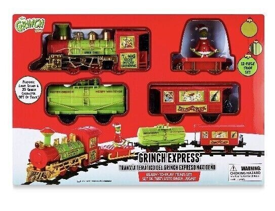 Dr. Seuss The Grinch Christmas Holiday Express Play Train Set 12pc NEW Rare HTF