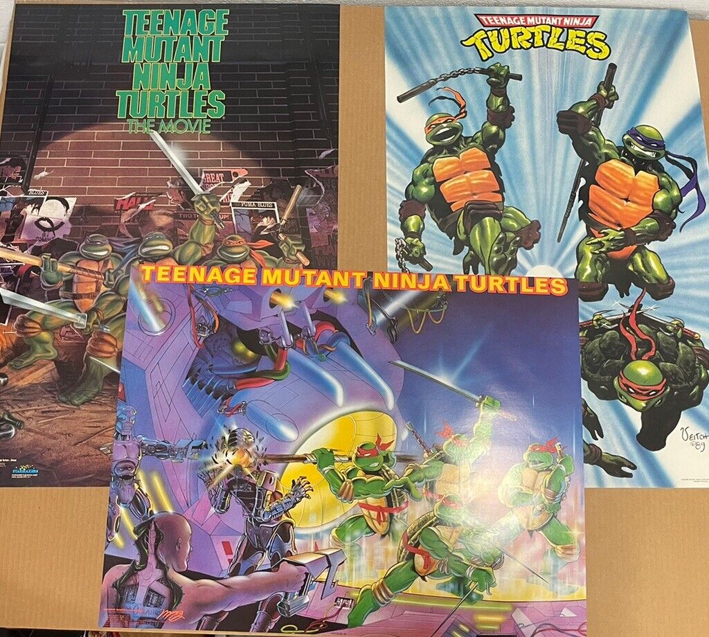 Ultimate TMNT Turtle Movie Vintage Poster Bundle 3 Excellent Posters 1989 NEW