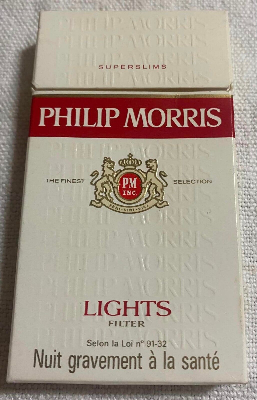 Vintage Philip Morris Superslims Lights Filter Cigarette Cigarettes Cigarette
