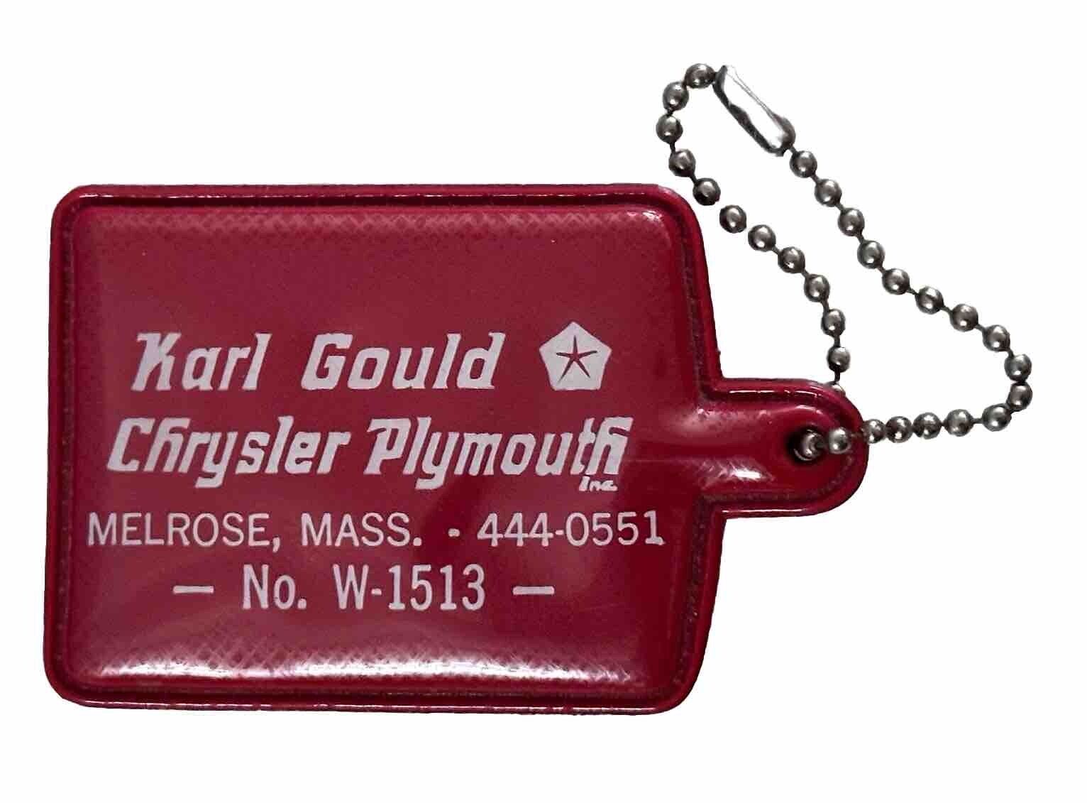 Karl Gould Chrysler Plymouth Melrose, Mass. No. W-1513 Automobile Car Keychain