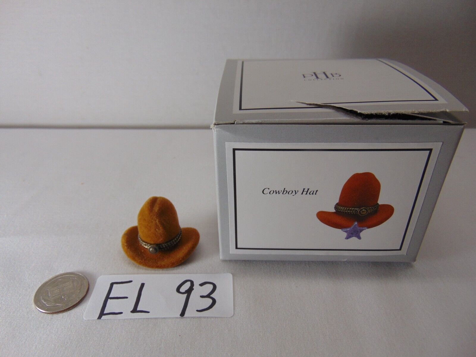 Porcelain Hinged Box Trinket Midwest PHB  New Mini Cowboy Hat with Star