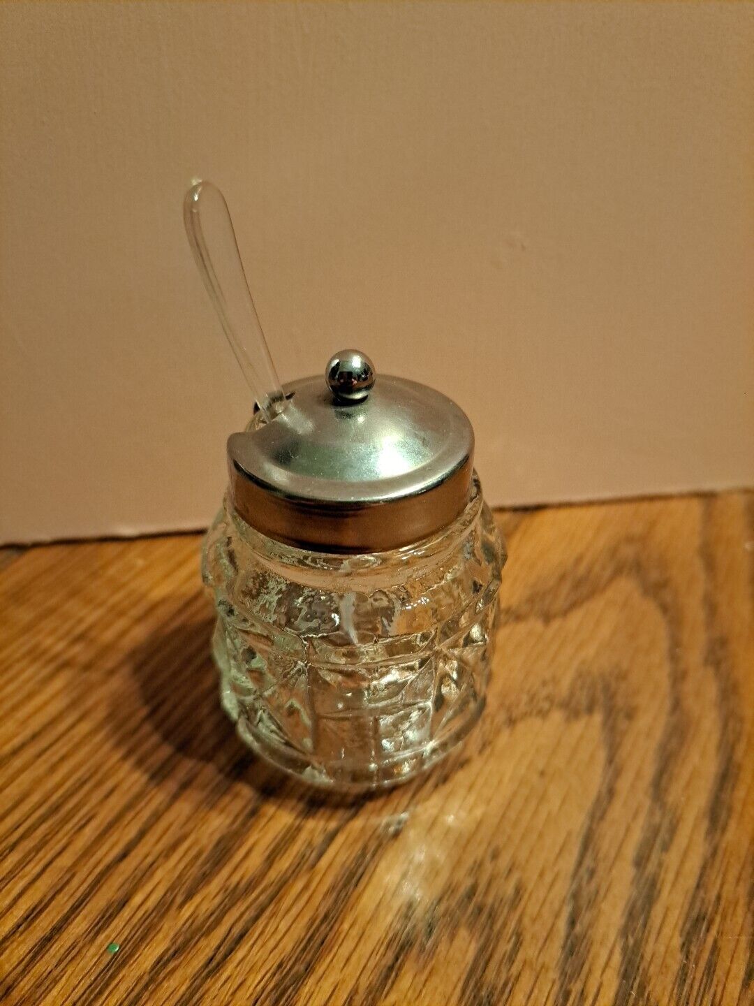 Vintage Castor Condiment Jar With Spoon