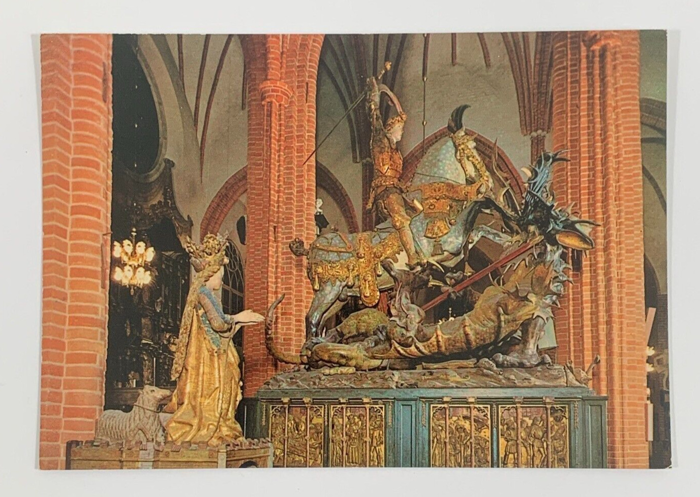 Cathedral Saint George and the dragon Bernt Notke Stockholm Sweden Postcard