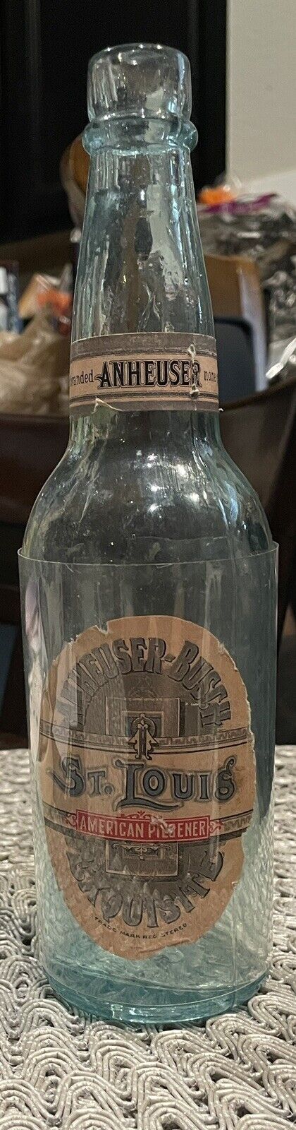 Anheuser-Busch Pre Prohibition Exquisite Label Pilsner Bottle