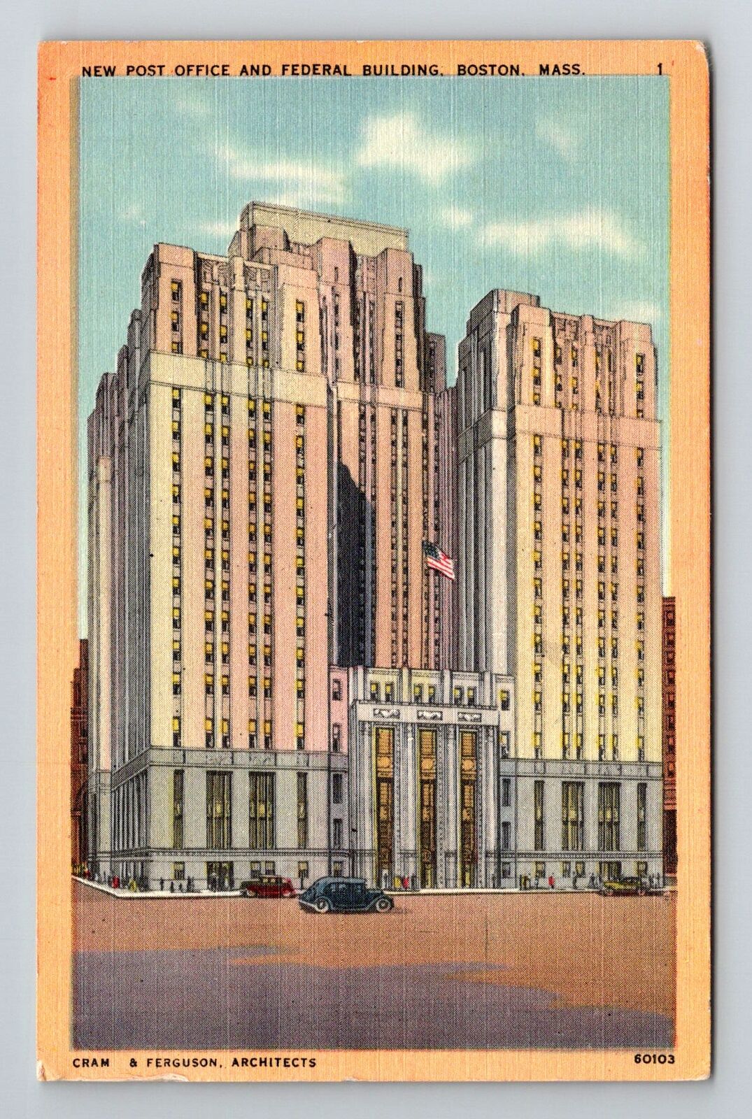 Boston, MA-Massachusetts, New Post Office & Building c1949, Vintage Postcard