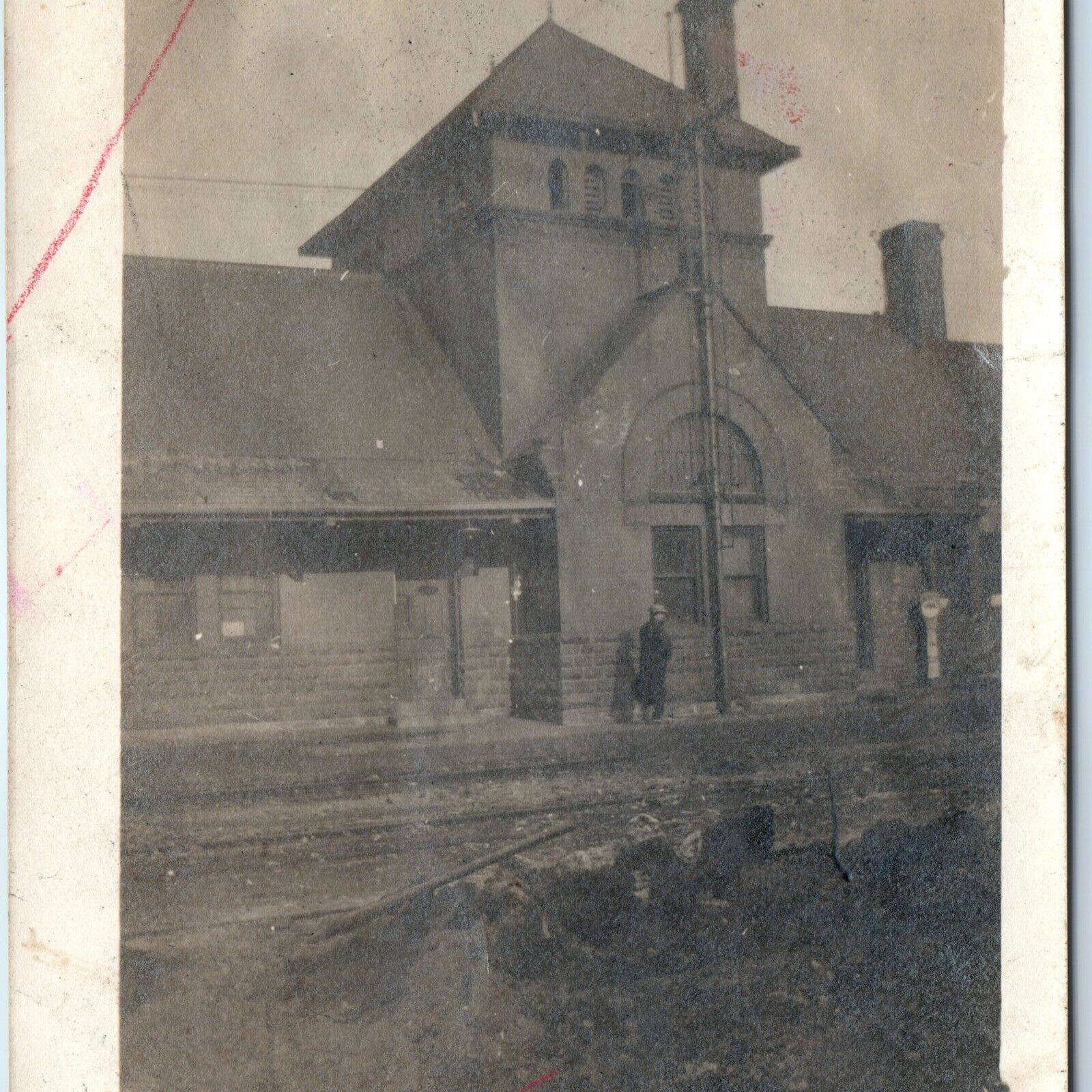 c1910s Waterloo, IA Railway Train Depot RPPC Rock Island Station Real Photo A167